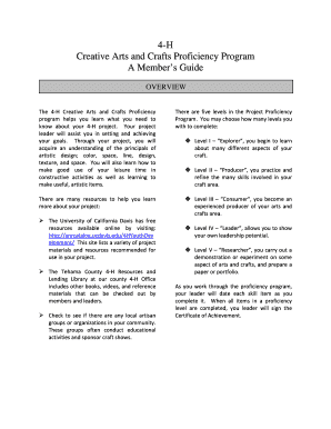 4-H Creative Arts and Crafts Proficiency Program Guide