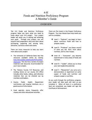 4-H Foods and Nutrition Proficiency Program Guide