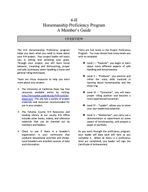 4-H Horsemanship Proficiency Program Guide