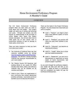 4-H Home Environment Proficiency Program Guide