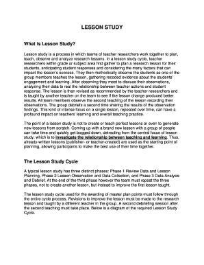 Lesson Study Documentation Form