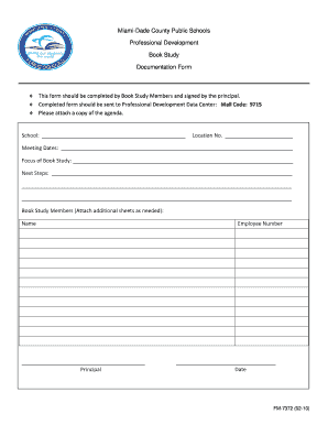 Miami-Dade Book Study Documentation Form