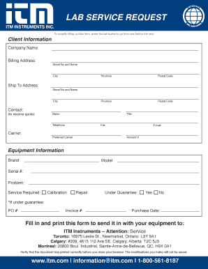 Lab Service Request Form