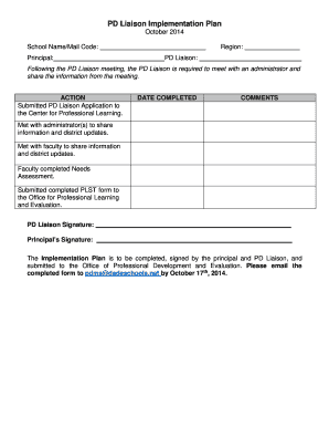 PD Liaison Implementation Plan
