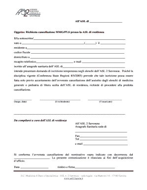 Italian MMG/PLS Cancellation Request Form