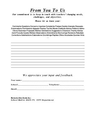 Teacher Feedback Form