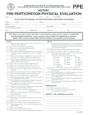 Kansas Pre-Participation Physical Evaluation Form