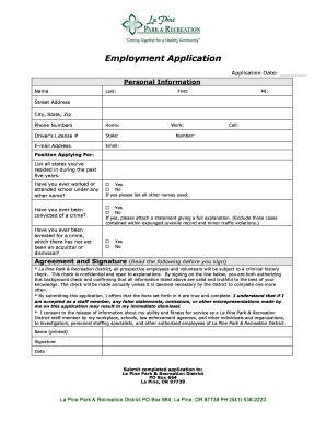 Employment Application Form