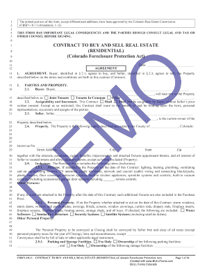 Colorado Residential Real Estate Contract