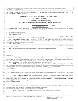 Colorado Commercial Real Estate Purchase Agreement