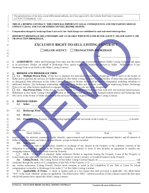 Exclusive Right-to-Sell Listing Contract