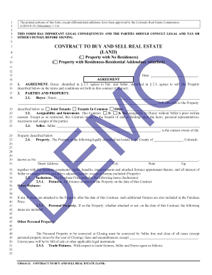 Colorado Contract to Buy and Sell Real Estate