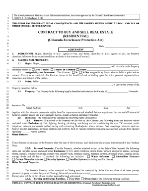 Colorado Residential Real Estate Purchase Agreement