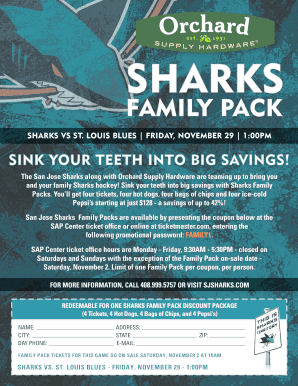 San Jose Sharks Family Pack Coupon