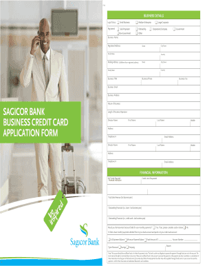 Sagicor Business Credit Card Application Form