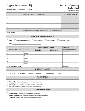 Sagicor Jamaica Account Opening Form