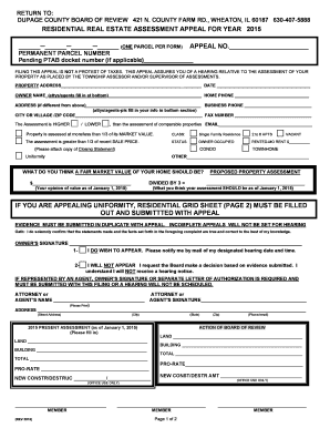 Residential Real Estate Assessment Appeal Form
