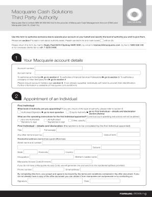 Macquarie Third Party Authority Form