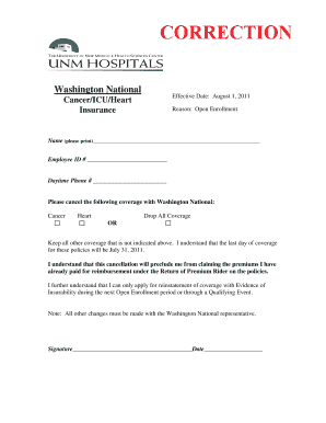 Washington National Insurance Cancellation Form