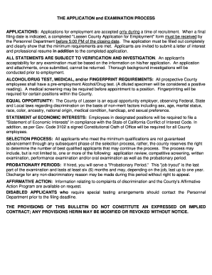 Lassen County Employment Application Form