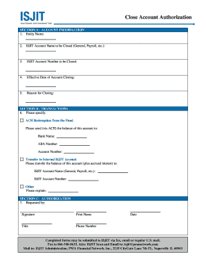 Close Account Authorization