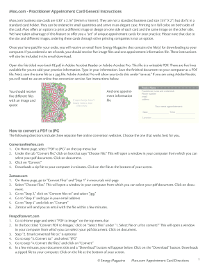 Practitioner Appointment Card Template