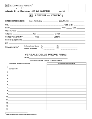 Modulo verbale prove finali