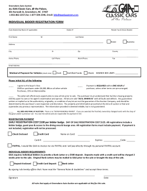 Individual Bidder Registration Form