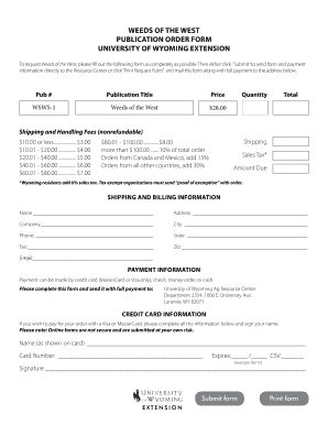 Weeds of the West Publication Order Form