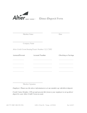 Direct Deposit Form