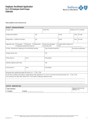 Colorado Employer Enrollment Application
