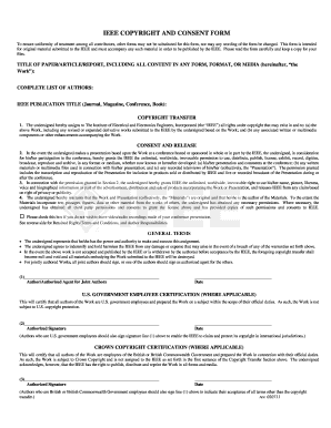 IEEE Copyright and Consent Form