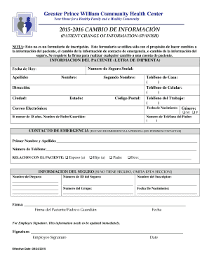 CAMBIO DE INFORMACIÓN