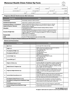 Maternal Health Clinic Follow-Up Form