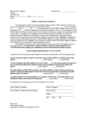 Public Adjuster Contract