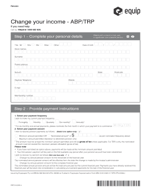 Pension Payment Variation Form