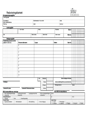 SISU Education Report Form