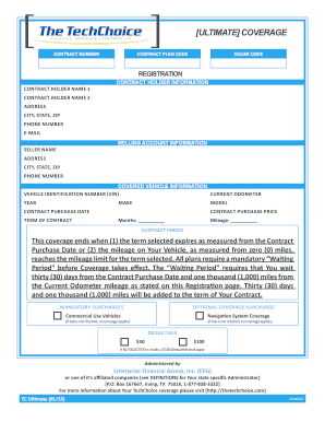 Vehicle Service Contract Agreement