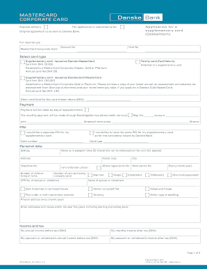 MasterCard Corporate Card Application