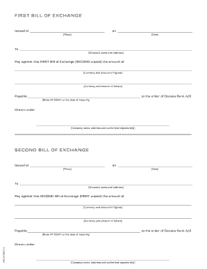 First Bill of Exchange Template
