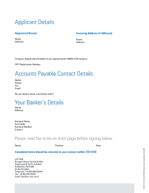 TÜV SÜD Client Account Application Form