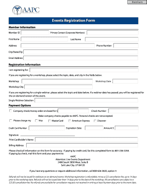 AAPC Events Registration Form