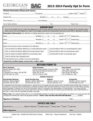 Family Opt In Form