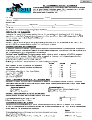 ACVO Conference Registration Form