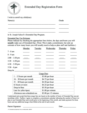 Extended Day Registration Form