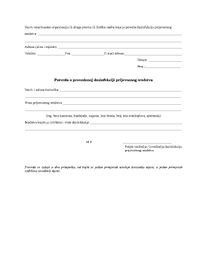 Disinfection Certificate for Transport Vehicles