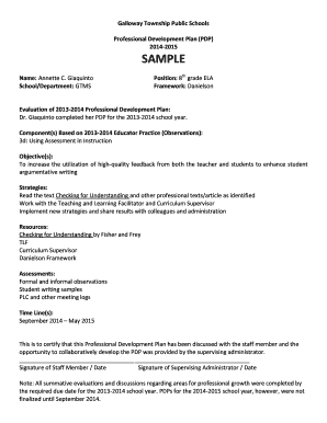 Professional Development Plan