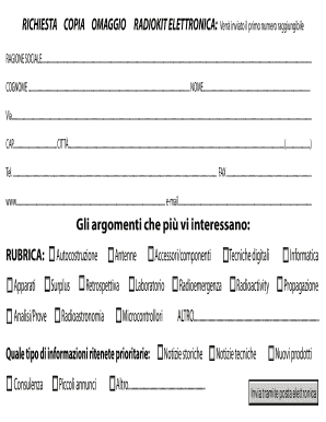 RICHIESTA COPIA OMAGGIO RADIOKIT ELETTRONICA