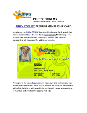 Puppy.com.my Premium Membership Application Form
