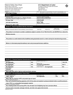 OSHA Material Safety Data Sheet